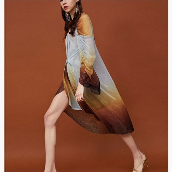 Zara pleated wrap dress - Picture 3 of 11